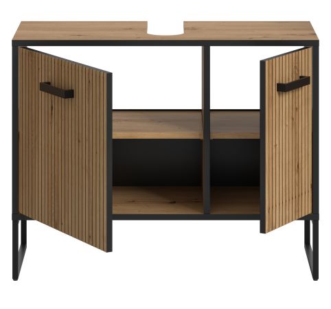 Waschbeckenunterschrank Scana in Artisan Eiche Badezimmer Unterschrank 80 cm, Soft-Close