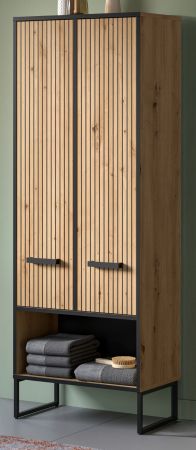Badezimmer Hochschrank Scana in Artisan Eiche Badschrank 59 x 159 cm, Soft-Close