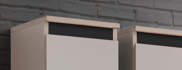 Wohnwand Trigger in Kaschmir mit Schwarz Schrankwand 4-teilig 175 cm, inkl. LED
