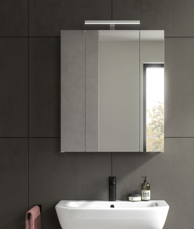 Badezimmer Spiegelschrank Talerno in Wei� 3-t�rig, Badschrank 60 x 70 cm