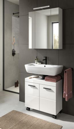 Badezimmer Spiegelschrank Talerno in Wei� 3-t�rig, Badschrank 60 x 70 cm