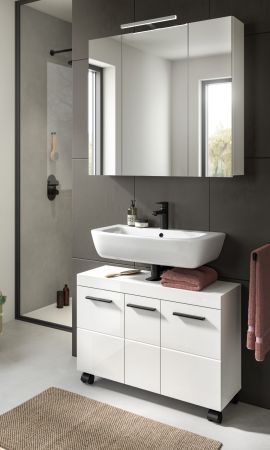 Badezimmer Spiegelschrank Talerno in Wei�, 3-t�rig 82 x 77