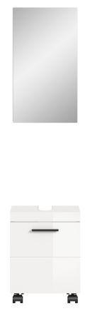 Badm�bel Set 2-teilig Talerno in wei� Hochglanz Badkombination 40 x 191 cm