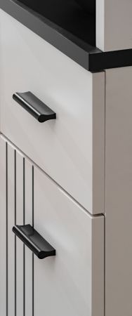 Garderobe Set Vektor in Kaschmir und schwarz Kompaktgarderobe 3-teilig mit Streifenmuster 90 x 203 cm