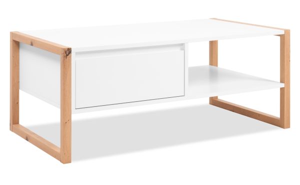 Couchtisch Malta in Wei� mit Artisan Eiche 100 x 55 cm