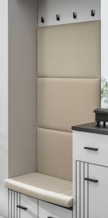 Garderobe Set Vektor in Kaschmir mit Schwarz, 6-teilige Flurgarderobe 210 x 203 cm