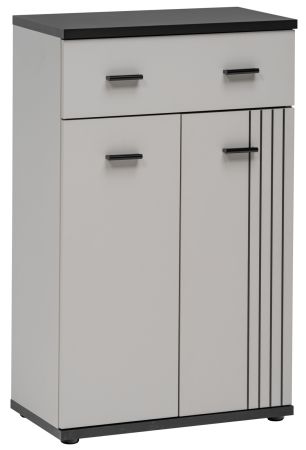 Flurkommode Vektor in Kaschmir und schwarz Flurschrank mit Streifenmuster 60 x 96 cm