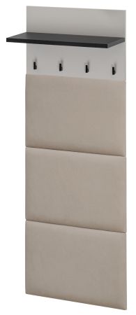 Garderobenpaneel Vektor in Kaschmir und schwarz Wandgarderobe 60 x 157 cm