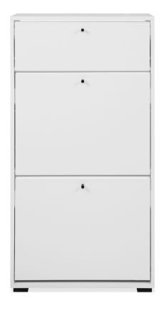 Schuhkipper Binz in Wei�, 2 Klappen und Schubkasten 58 x 111 cm