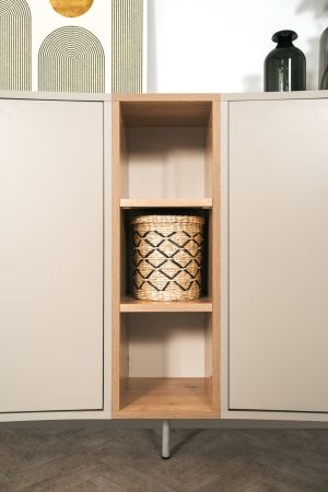 Sideboard Sena in Kaschmir und Artisan Eiche 135 cm, mit Push-to-Open