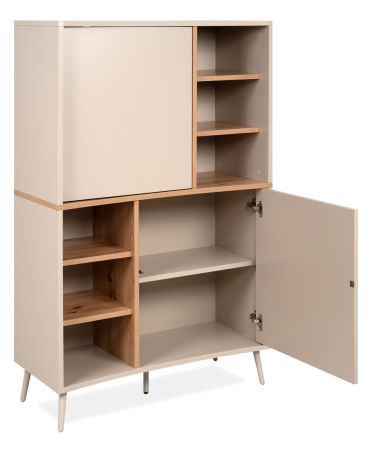 Highboard Sena in Kaschmir und Artisan Eiche 90 x 140 cm, mit Push-to-Open