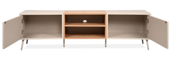 TV-Lowboard Sena in Kaschmir und Artisan Eiche 175 cm, mit Push-to-Open