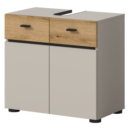 Waschbeckenunterschrank Matteo in Kaschmir und Evoke Eiche 60 cm