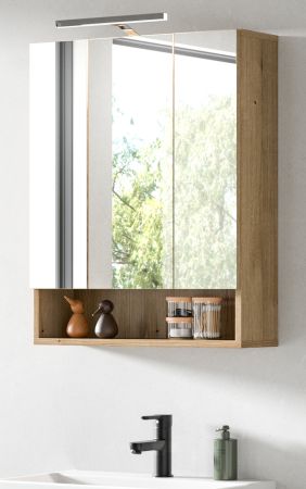Badezimmer Spiegelschrank Matteo in Evoke Eiche 60 x 74 cm