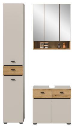 Badm�bel Set Matteo in Kaschmir und Evoke Eiche Badkombination 107 x 191 cm