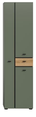 Badezimmer Hochschrank Matteo in Gr�n mit Evoke Eiche 51 x 191 cm