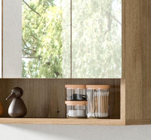 Badezimmer Spiegelschrank Matteo in Evoke Eiche 60 x 74 cm