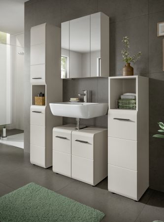 Badezimmer Kommode Cover in Kaschmir / Sand, hohe Badkommode 30 x 110 cm