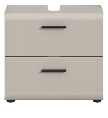 Waschbeckenunterschrank Cover in Kaschmir / Sand, Badschrank 60 cm mit Vollauszug