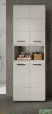 Badezimmer Hochschrank Cover in Kaschmir / Sand Badschrank 4-t�rig 60 x 185 cm