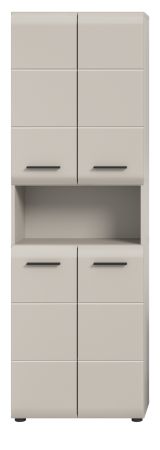 Badezimmer Hochschrank Cover in Kaschmir / Sand Badschrank 4-t�rig 60 x 185 cm