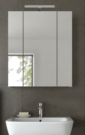 Badezimmer Spiegelschrank Cover in Kaschmir / Sand, Badschrank 3-t�rig 60 x 70 cm