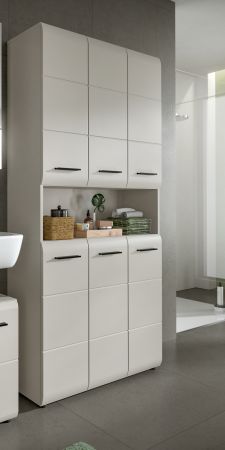 Badezimmer Hochschrank Cover in Kaschmir / Sand, 6-t�riger Mehrzweckschrank 90 x 185 cm