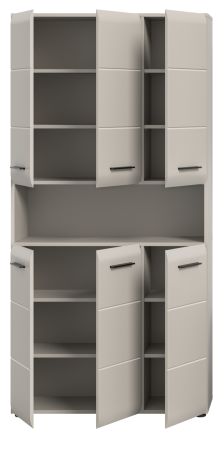 Badezimmer Hochschrank Cover in Kaschmir / Sand, 6-t�riger Mehrzweckschrank 90 x 185 cm