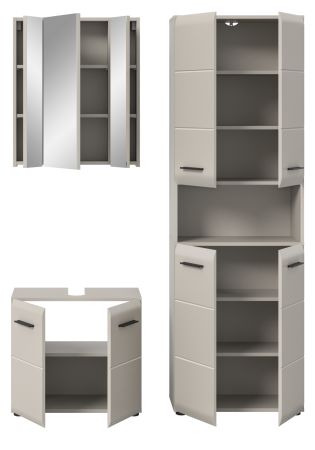 Badm�bel Set 3-teilig Cover in Kaschmir / Sand 135 x 185 cm, mit 4-t�rigem Hochschrank