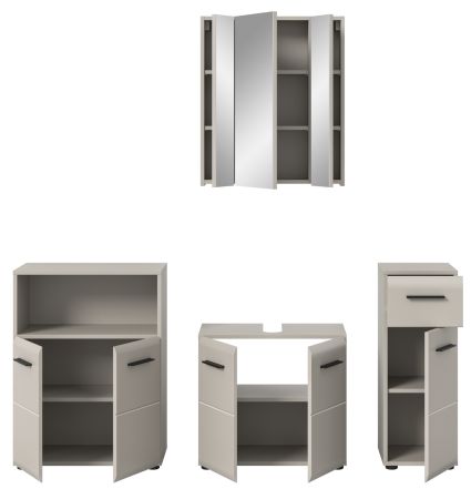 Badm�bel Set 4-teilig Cover in Kaschmir / Sand, Badkombination 180 x 185 cm