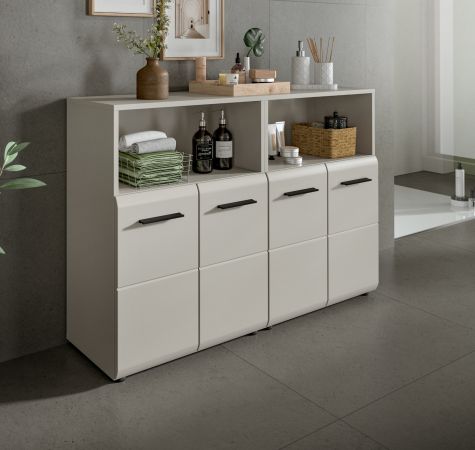 Badezimmer Kommode Set Cover in Kaschmir / Sand, 2x Badkommode 120 x 80 cm