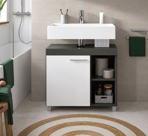 Waschbeckenunterschrank Adam in grau und wei� 65 cm