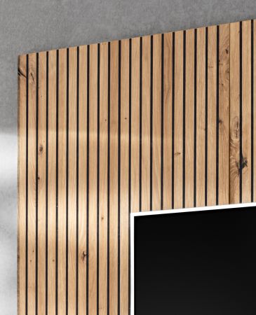 Wohnwand iLike in Lehm-Grau und Artisan Eiche 200 cm, inklusive LED Beleuchtung und Push-to-Open
