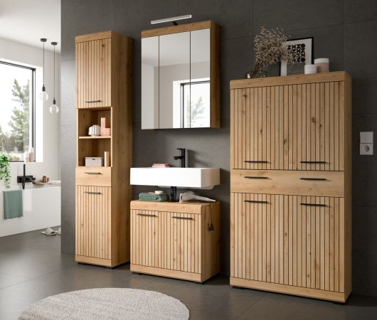 Badm�bel Set 4-teilig Shawn in Artisan Eiche Badkombination 200 x 191 cm