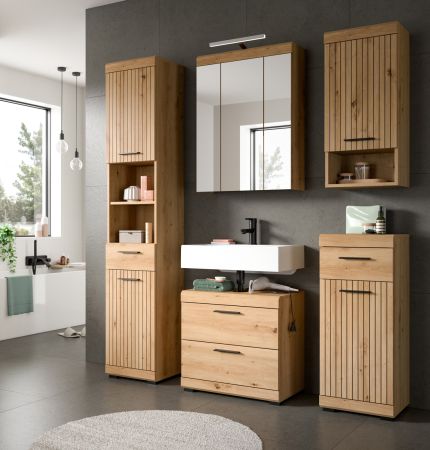 Badm�bel Set 3-teilig Shawn in Artisan Eiche Badkombination 112 x 191 cm