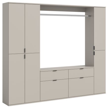 Garderobe Set Line-Up in Kaschmir, Garderobenschrank 212 x 193 cm