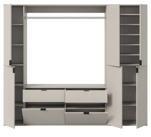 Garderobe Set Line-Up in Kaschmir, Garderobenschrank 212 x 193 cm