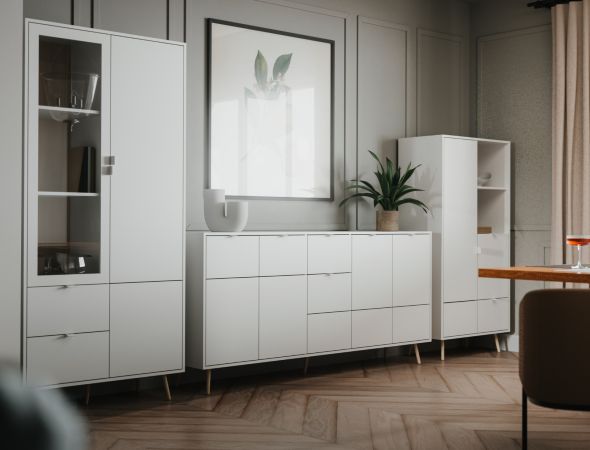Sideboard Runa in wei� matt Kommode skandinavisch 190 cm