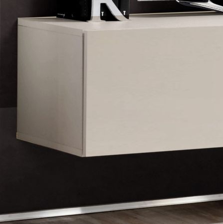 Wohnwand Option in Kaschmir Schrankwand 5-teilig h�ngend mit LED und Push-To-Open, 260 x 170 cm