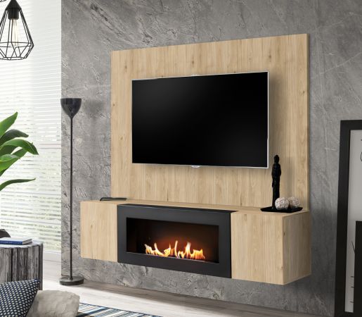 Wandpaneel Option in Jackson Eiche TV R�ckwandverkleidung 160 x 118 cm