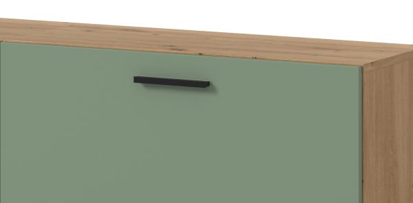 Sideboard Onawa in Gr�n und Artisan Eiche Kommode h�ngend / stehend 176 cm, Soft-Close