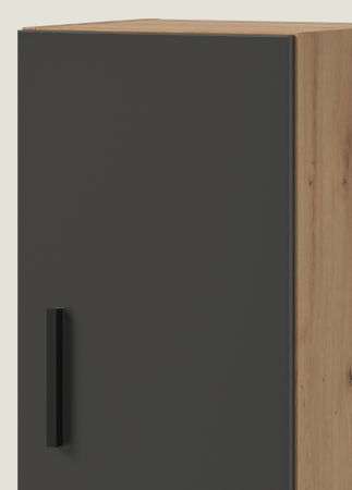 Wohnwand Onawa in Grau und Artisan Eiche Wohnkombination h�ngend / stehend 259 x 184 cm