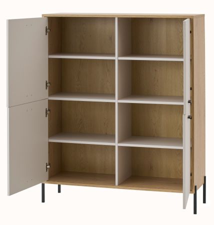 Highboard Ingar in Kaschmir und EicheKommode 115 x 140 cm, Soft-Close