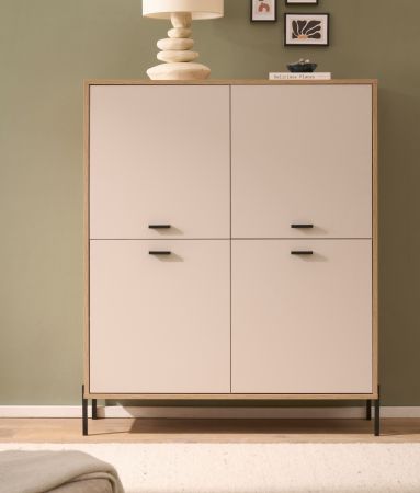 Highboard Ingar in Kaschmir und EicheKommode 115 x 140 cm, Soft-Close