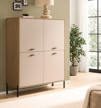 Highboard Ingar in Kaschmir und EicheKommode 115 x 140 cm, Soft-Close