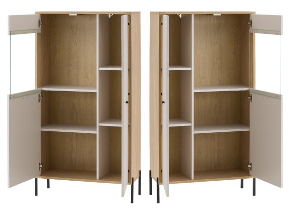 Wohnwand Ingar in Kaschmir und Eiche Wohnkombination 349 cm, mit Soft-Close