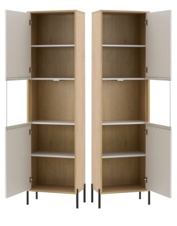 Wohnwand Ingar in Kaschmir und Eiche Wohnkombination 384 cm, mit Soft-Close