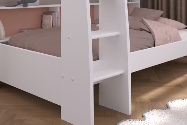 Parisot Etagenbett Leo in Wei�, Kinder und Jugendzimmer Hochbett Liegefl�che 2x 90 x 200 cm