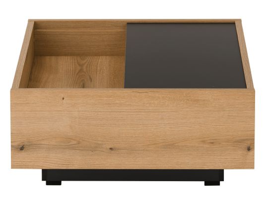 Couchtisch Assina in Evoke Eiche und Graphit Grau, Wohnzimmertisch mit Stauraum, 75 x 75 cm