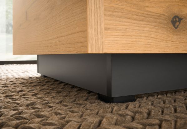 Couchtisch Assina in Evoke Eiche und Graphit Grau, Wohnzimmertisch mit Stauraum, 75 x 75 cm
